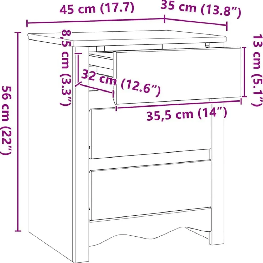 vidaXL Mesa de Café con cajón Drammen Roble 45 x 35 x 56 cm color roble