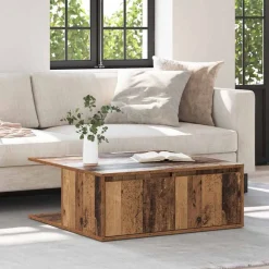 vidaXL Mesa de Café con cajón 80 x 80 x 31 cm Madera antigua Sale