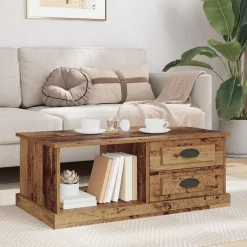 vidaXL Mesas-Mesa de Café con cajón 90 x 50 x 35 cm