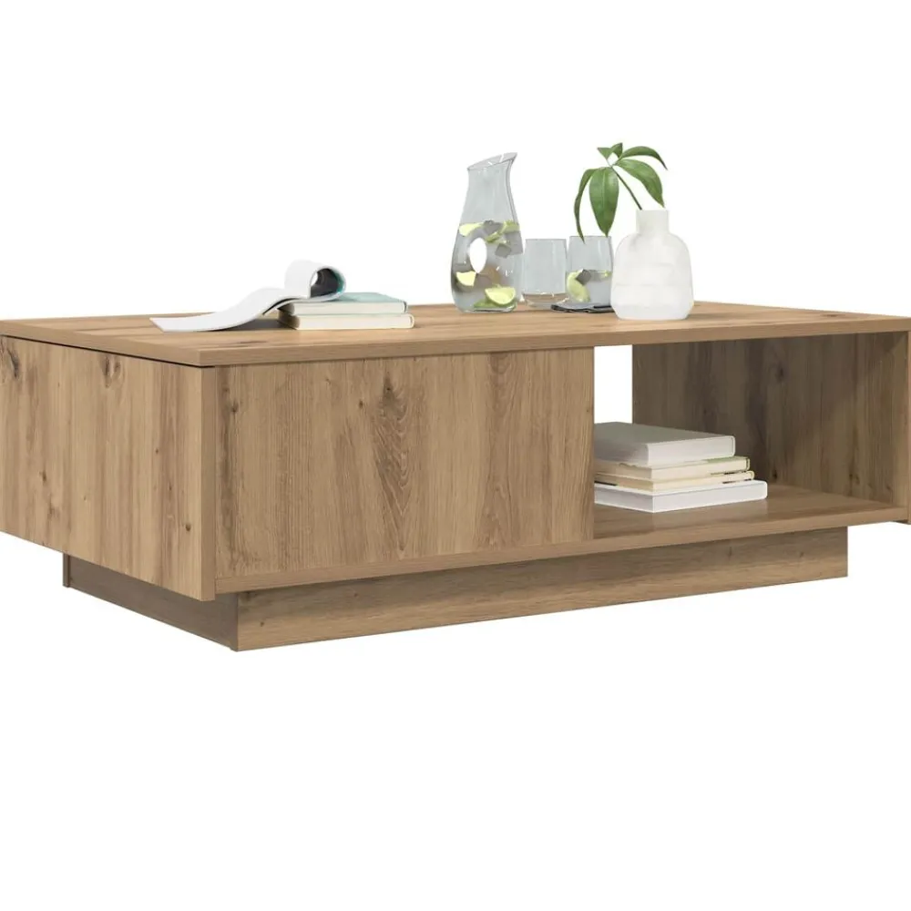 vidaXL Mesa de Café con cajón Roble artesanal 95 x 55 x 31 cm Roble artisan Clearance