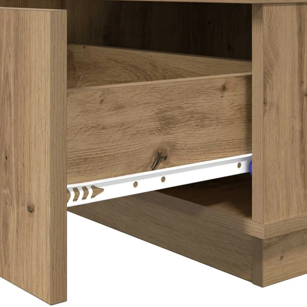 vidaXL Mesa de Café con cajón Roble artesanal 95 x 55 x 31 cm Roble artisan Clearance