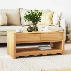 vidaXL Mesas-Mesa de Café con cajón Drammen Roble 99 x 55 x 45 cm