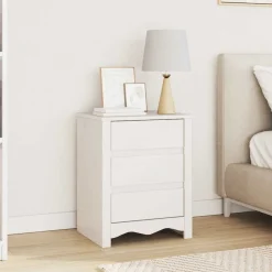 vidaXL Mesa de Café Drammen 45 x 35 x 56 cm Madera de pino macizo White Hot