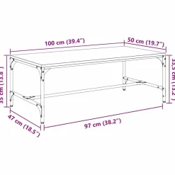 vidaXL Mesa de Café 100 x 50 x 35 cm Madera envejecida Outlet