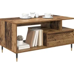 vidaXL Mesa de Café Madera vieja 90 x 49 x 45 cm Madera de ingeniería Madera envejecida Hot