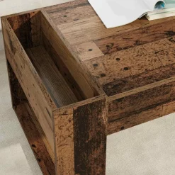 vidaXL Mesa de Café Madera vieja 110 x 50 x 41 cm Madera de ingeniería Madera envejecida Online