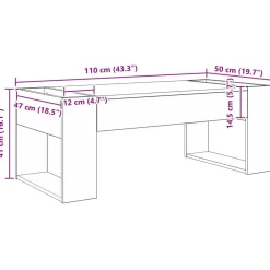 vidaXL Mesa de Café Madera vieja 110 x 50 x 41 cm Madera de ingeniería Madera envejecida Online