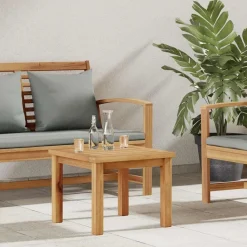 vidaXL Muebles De Jardín-Mesa de Café Marrón 45 x 45 x 36 cm Madera de teca maciza