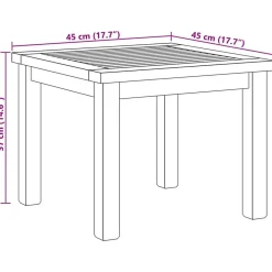 vidaXL Muebles De Jardín-Mesa de Café Marrón 45 x 45 x 36 cm Madera de teca maciza