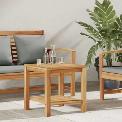 vidaXL Mesa de Café Marrón 45 x 45 x 45 cm Madera de teca maciza Sale
