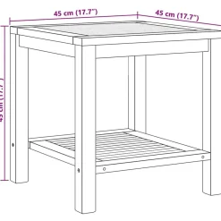 vidaXL Mesa de Café Marrón 45 x 45 x 45 cm Madera de teca maciza Sale