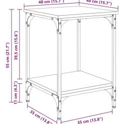 vidaXL Mesa de Café Roble artesanal 40 x 40 x 55 cm Roble artisan Hot