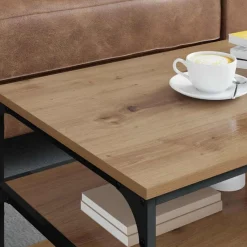 vidaXL Mesa de Café Roble artesanal 90 x 49 x 40 cm Roble artisan Sale