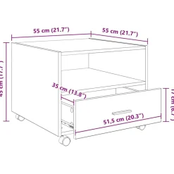vidaXL Mesas-Mesa de Café 55 x 55 x 45cm Madera de ingeniería
