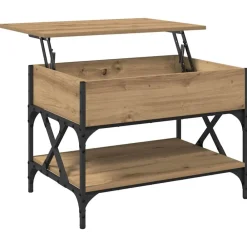 vidaXL Mesas-Mesa de Café Roble artesanal 70x50x50cm Madera contrachapada