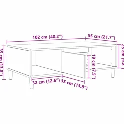 vidaXL Mesa de Café 102 x 55 x 35 cm Madera de ingeniería Roble Sonoma Clearance