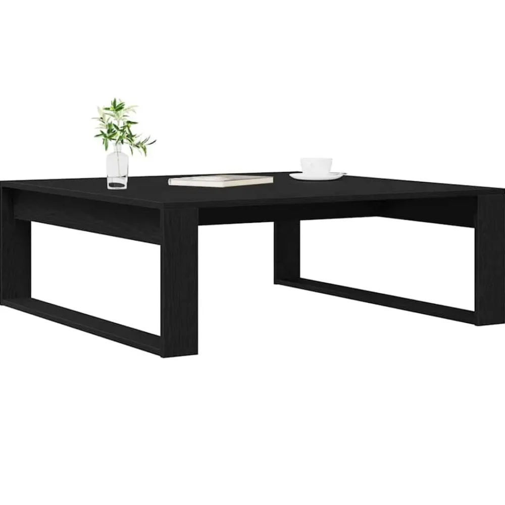 vidaXL Mesa de Café 100 x 100 x 35 cm Madera de ingeniería Roble negro Best