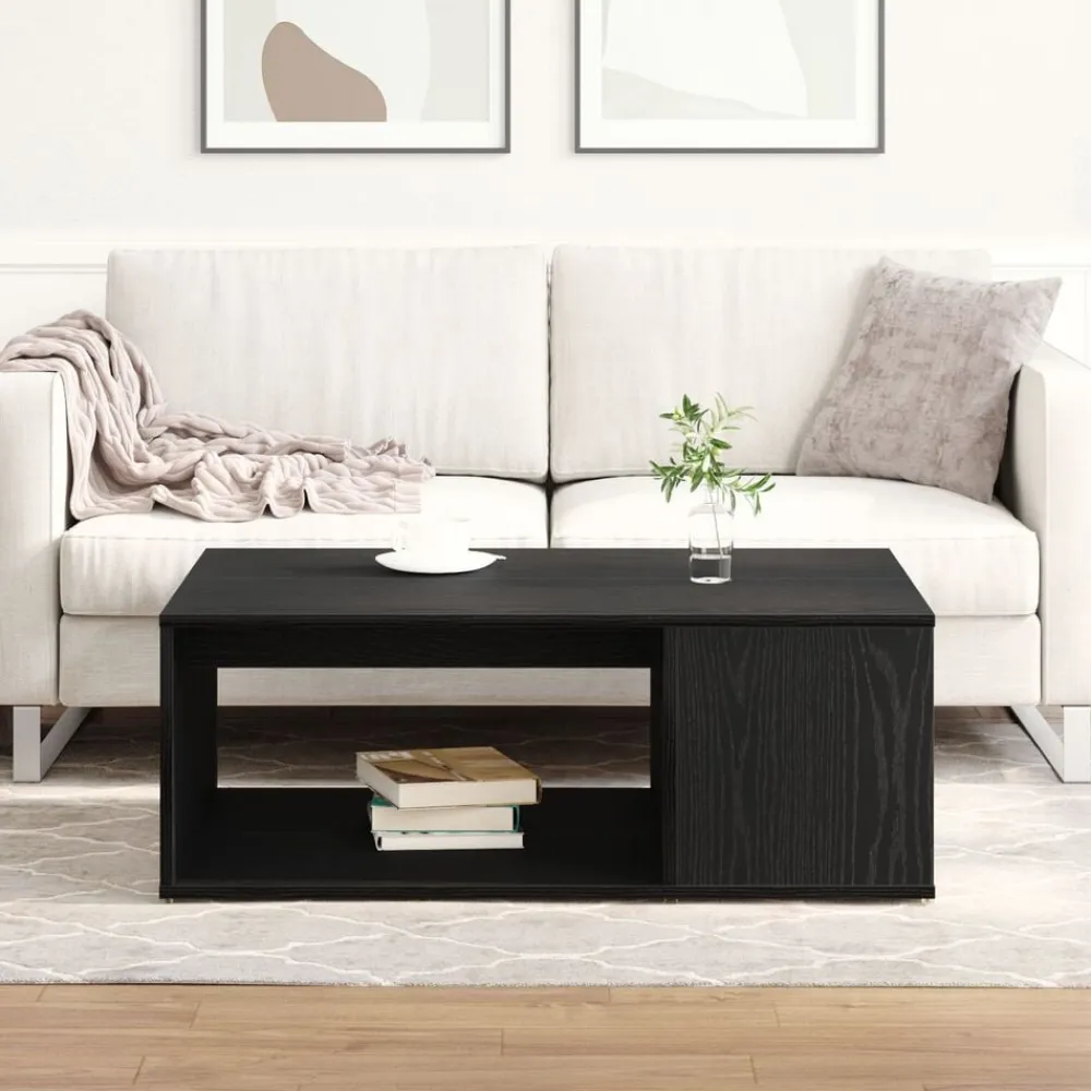 vidaXL Mesa de Café 90 x 67 x 33 cm Madera de ingeniería Roble negro Best