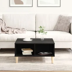 vidaXL Mesa de Café 60 x 60 x 30 cm Madera de ingeniería Roble negro Online