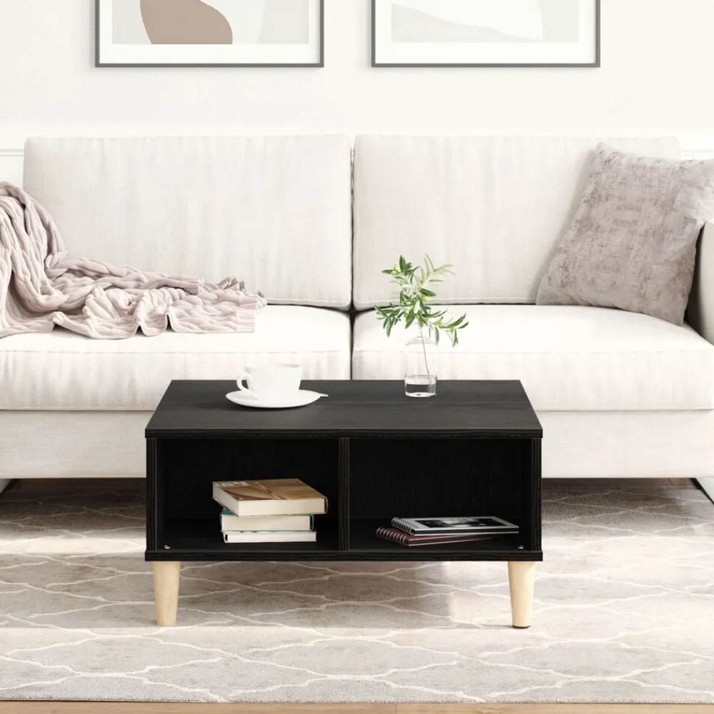 vidaXL Mesa de Café 60 x 60 x 30 cm Madera de ingeniería Roble negro Online