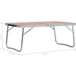 vidaXL Mesa de camping plegable aluminio marrón 60x40 cm Marr&oacute;n Best