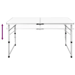 vidaXL Mesa de camping plegable ajustable con 4 taburetes 120x60 cm Online