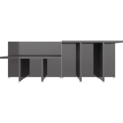 vidaXL Mesa de centro 2 pzas madera contrachapada gris 111,5x50x33cm Outlet