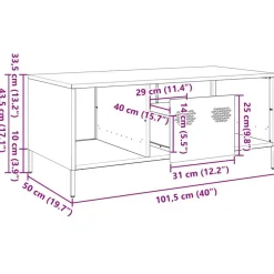 vidaXL Mesa de centro acero laminado en frío 101,5x50x43,5 cm Rosa