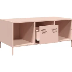vidaXL Mesa de centro acero laminado en frío 101,5x50x43,5 cm Rosa