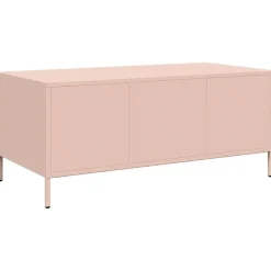 vidaXL Mesa de centro acero laminado en frío 101,5x50x43,5 cm Rosa