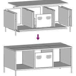vidaXL Mesa de centro acero laminado en frío 101,5x50x43,5 cm Rosa