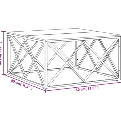 vidaXL Mesa de centro acero inoxidable y madera maciza reciclada Plateado Best