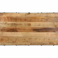 vidaXL Mesa de centro con ruedas madera maciza de mango 100x55x26 cm Online