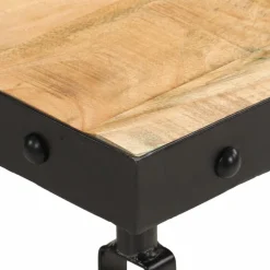 vidaXL Mesa de centro con ruedas madera maciza de mango 100x55x26 cm Online