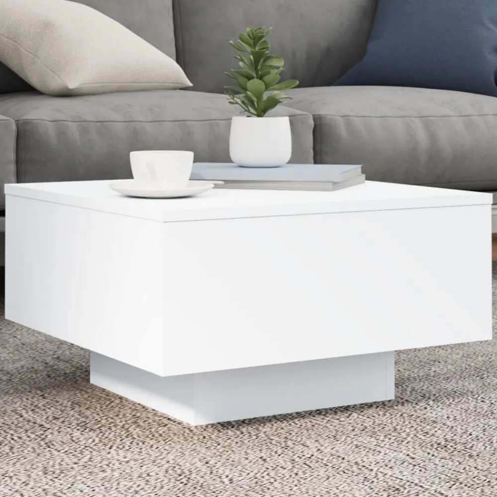 vidaXL Mesas-Mesa de centro con luces LED 55x55x31 cm