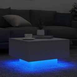 vidaXL Mesas-Mesa de centro con luces LED 55x55x31 cm