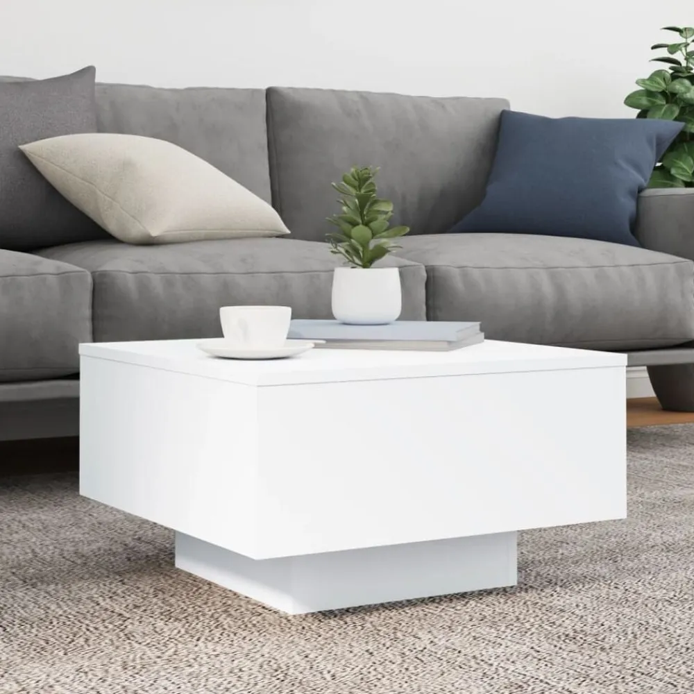 vidaXL Mesas-Mesa de centro con luces LED 55x55x31 cm