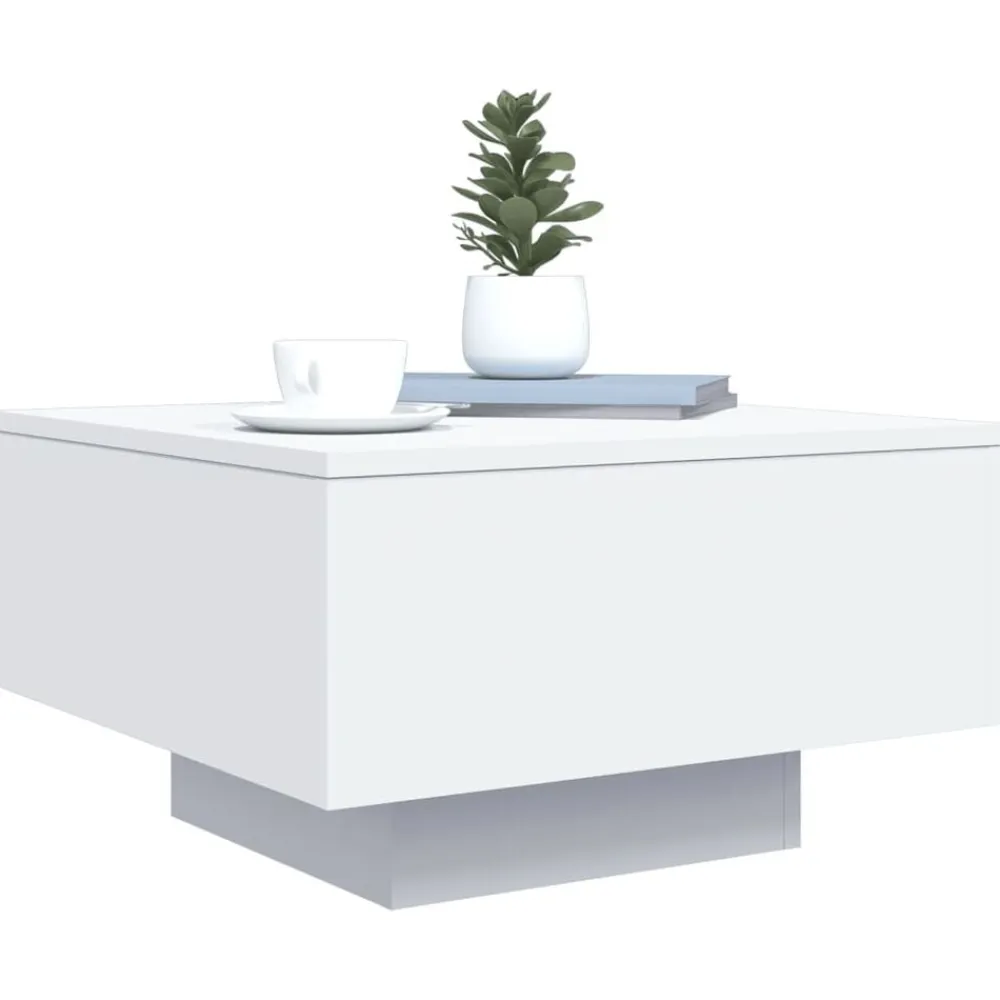 vidaXL Mesas-Mesa de centro con luces LED 55x55x31 cm