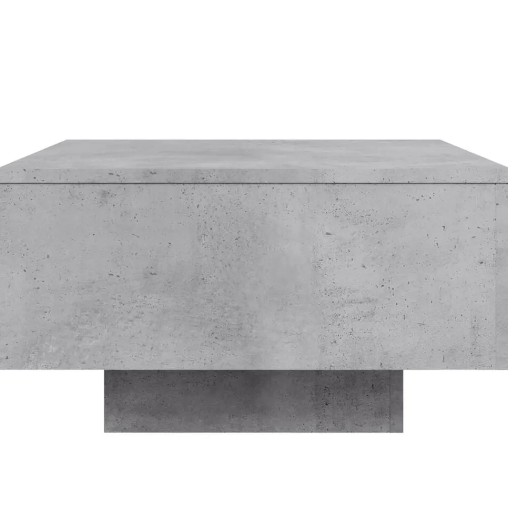 vidaXL Mesas-Mesa de centro con luces LED gris hormigón 55x55x31 cm