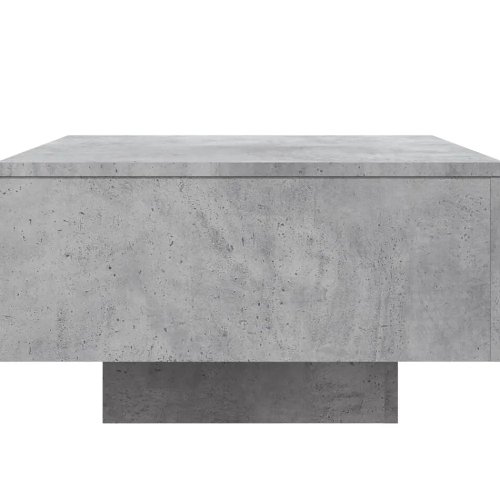 vidaXL Mesas-Mesa de centro con luces LED gris hormigón 55x55x31 cm