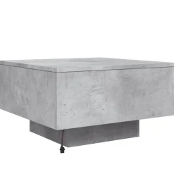 vidaXL Mesas-Mesa de centro con luces LED gris hormigón 55x55x31 cm