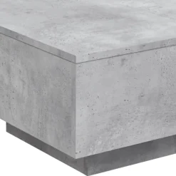 vidaXL Mesas-Mesa de centro con luces LED gris hormigón 55x55x31 cm