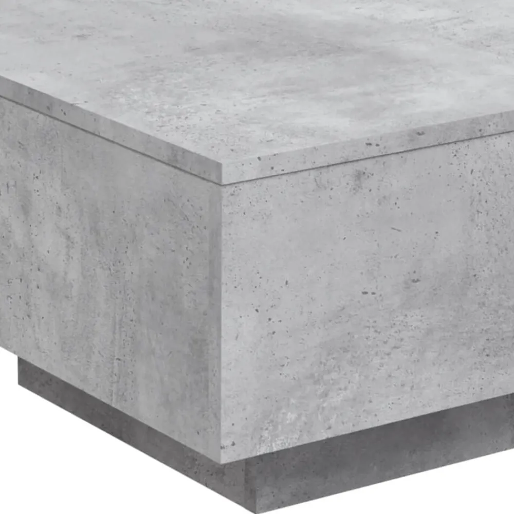 vidaXL Mesas-Mesa de centro con luces LED gris hormigón 55x55x31 cm