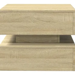 vidaXL Mesa de centro con luces LED 50x50x40 cm Roble Sonoma Clearance