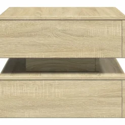 vidaXL Mesa de centro con luces LED 50x50x40 cm Roble Sonoma Clearance