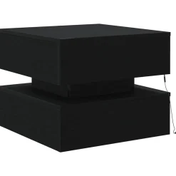 vidaXL Mesas-Mesa de centro con luces LED 50x50x40 cm