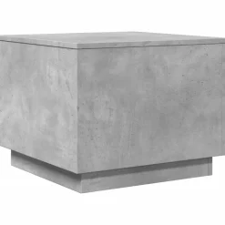 vidaXL Mesa de centro con luces LED gris hormigón 50x50x40 cm Gris hormig&oacute;n Online