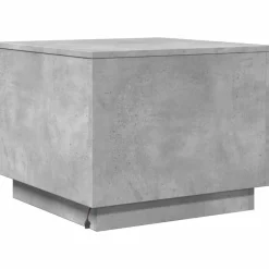 vidaXL Mesa de centro con luces LED gris hormigón 50x50x40 cm Gris hormig&oacute;n Online