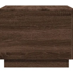 vidaXL Mesa de centro con luces LED marrón roble 50x50x40 cm Marr&oacute;n roble Sale