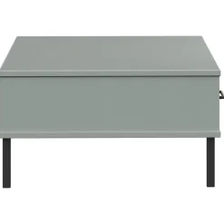vidaXL Mesa de centro con patas de metal OSLO madera maciza pino Gris Best
